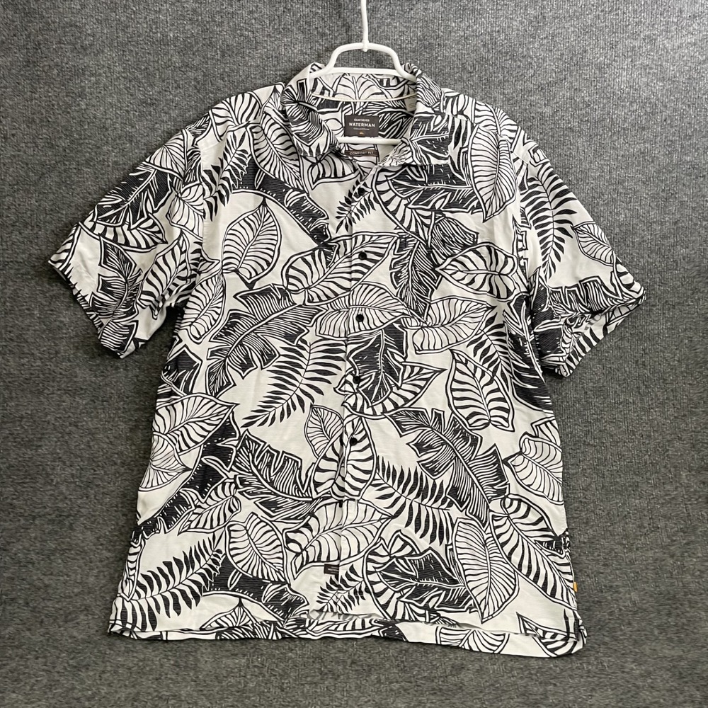 Quiksilver Waterman Siesta Hawaiian Shirt Mens Sz XL Short Sleeve Tropical